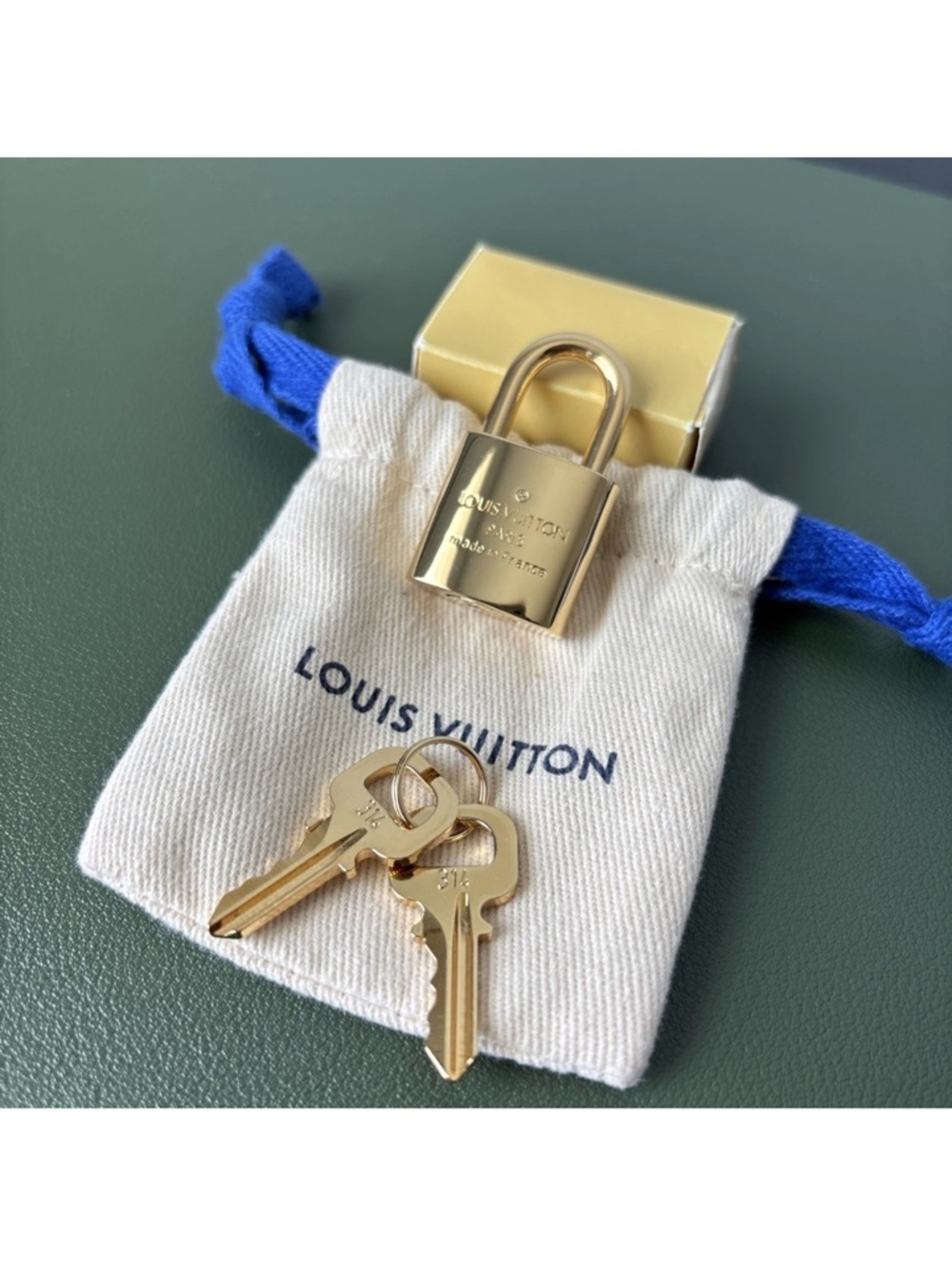 Authentic Louis Vuitton Gold Padlock with Key Set #314 - Picture 4 of 12